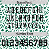 Custom White Kelly Green Varsity Full-Zip Letterman Leopard Print Jacket Hoodie