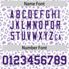 Custom White Purple Varsity Full-Zip Letterman Leopard Print Jacket Hoodie