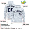 Custom White Light Blue Varsity Full-Zip Letterman Leopard Print Jacket Hoodie
