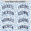 Custom White Light Blue Varsity Full-Zip Letterman Leopard Print Jacket Hoodie