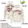 Custom White Khaki Varsity Full-Zip Letterman Leopard Print Jacket Hoodie