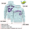 Custom White Teal Varsity Full-Zip Letterman Leopard Print Jacket Hoodie