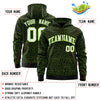 Custom Black Neon Green Varsity Full-Zip Letterman Leopard Print Jacket Hoodie