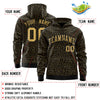 Custom Black Old Gold Varsity Full-Zip Letterman Leopard Print Jacket Hoodie
