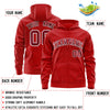 Custom Red Crimson Varsity Full-Zip Letterman Leopard Print Jacket Hoodie