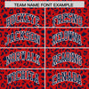 Custom Red Navy Varsity Full-Zip Letterman Leopard Print Jacket Hoodie
