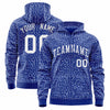 Custom Navy Black Varsity Full-Zip Letterman Leopard Print Jacket Hoodie