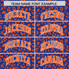 Custom Royal Orange Varsity Full-Zip Letterman Leopard Print Jacket Hoodie