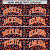 Custom Navy Orange Varsity Full-Zip Letterman Leopard Print Jacket Hoodie