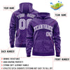 Custom White Purple Varsity Full-Zip Letterman Leopard Print Jacket Hoodie