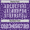 Custom White Purple Varsity Full-Zip Letterman Leopard Print Jacket Hoodie