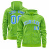 Custom White Kelly Green Varsity Full-Zip Letterman Leopard Print Jacket Hoodie