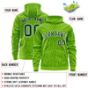 Custom White Neon Green Varsity Full-Zip Letterman Leopard Print Jacket Hoodie