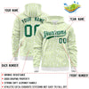 Custom White Neon Green Varsity Full-Zip Letterman Leopard Print Jacket Hoodie