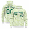 Custom White Neon Green Varsity Full-Zip Letterman Leopard Print Hoodie Jacket