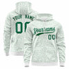 Custom White Kelly Green Varsity Full-Zip Letterman Leopard Print Hoodie Jacket