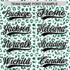 Custom White Kelly Green Varsity Full-Zip Letterman Leopard Print Jacket Hoodie