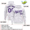 Custom White Purple Varsity Full-Zip Letterman Leopard Print Jacket Hoodie