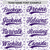 Custom White Purple Varsity Full-Zip Letterman Leopard Print Jacket Hoodie
