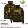 Custom Black Gold Varsity Full-Zip Letterman Leopard Print Jacket Hoodie