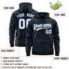 Custom Black Light Blue Varsity Full-Zip Letterman Leopard Print Jacket Hoodie