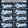Custom Black Light Blue Varsity Full-Zip Letterman Leopard Print Jacket Hoodie