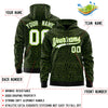 Custom Black Neon Green Varsity Full-Zip Letterman Leopard Print Jacket Hoodie