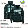 Custom Black Bright Green Varsity Full-Zip Letterman Leopard Print Jacket Hoodie