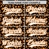 Custom Black Orange Varsity Full-Zip Letterman Leopard Print Jacket Hoodie