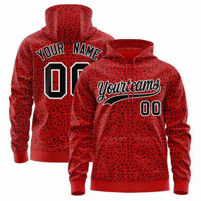 Custom Navy Neon Green Varsity Full-Zip Letterman Leopard Print Jacket Hoodie