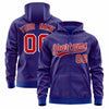 Custom Navy Light Blue Varsity Full-Zip Letterman Leopard Print Jacket Hoodie