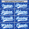 Custom Royal Powder Blue Varsity Full-Zip Letterman Leopard Print Jacket Hoodie