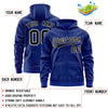 Custom Gold Royal Varsity Full-Zip Letterman Leopard Print Jacket Hoodie