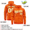 Custom Orange Gold Varsity Full-Zip Letterman Leopard Print Jacket Hoodie