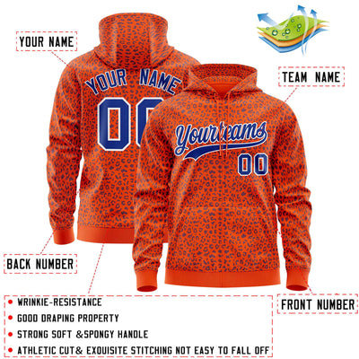 Custom Gold Black Varsity Full-Zip Letterman Leopard Print Jacket Hoodie