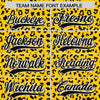 Custom Gold Black Varsity Full-Zip Letterman Leopard Print Jacket Hoodie