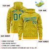 Custom Gold Kelly Green Varsity Full-Zip Letterman Leopard Print Jacket Hoodie