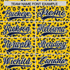 Custom Gold Navy Varsity Full-Zip Letterman Leopard Print Jacket Hoodie