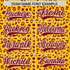 Custom Gold Crimson Varsity Full-Zip Letterman Leopard Print Jacket Hoodie