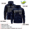 Custom Royal White Varsity Full-Zip Letterman Leopard Print Jacket Hoodie