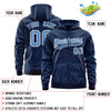 Custom Navy Light Blue Varsity Full-Zip Letterman Leopard Print Jacket Hoodie