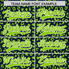 Custom Navy Neon Green Varsity Full-Zip Letterman Leopard Print Jacket Hoodie