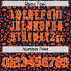 Custom Navy Orange Varsity Full-Zip Letterman Leopard Print Jacket Hoodie
