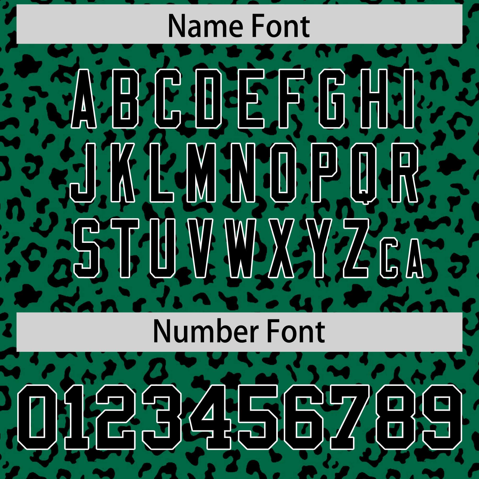 Custom Kelly Green Black Varsity Full-Zip Letterman Leopard Print Jacket Hoodie