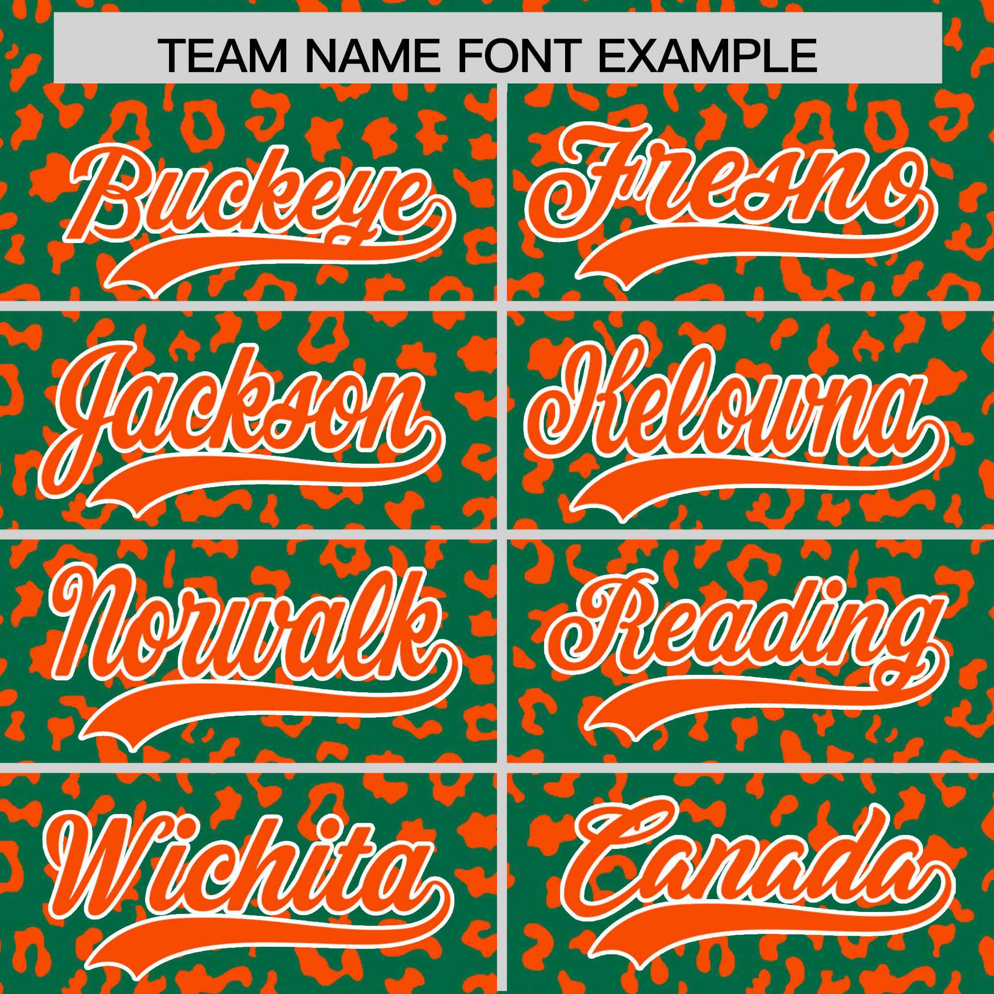 Custom Kelly Green Orange Varsity Full-Zip Letterman Leopard Print Jacket Hoodie