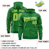 Custom Black Kelly Green Varsity Full-Zip Letterman Leopard Print Jacket Hoodie