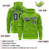 Custom White Bright Green Varsity Full-Zip Letterman Leopard Print Jacket Hoodie
