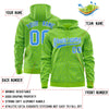 Custom White Kelly Green Varsity Full-Zip Letterman Leopard Print Jacket Hoodie