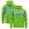 Custom White Kelly Green Varsity Full-Zip Letterman Leopard Print Jacket Hoodie