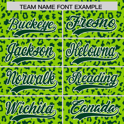 Custom White Neon Green Varsity Full-Zip Letterman Leopard Print Jacket Hoodie